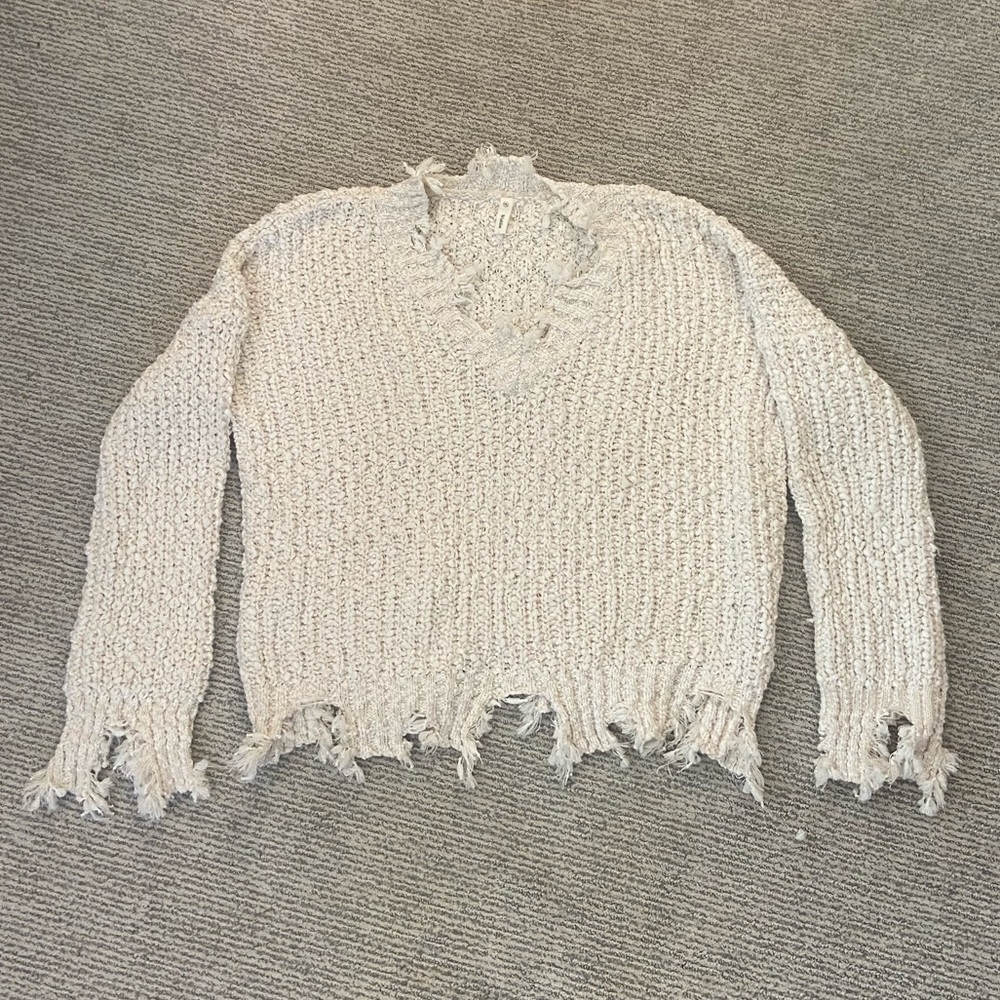 distressed oversized sweater